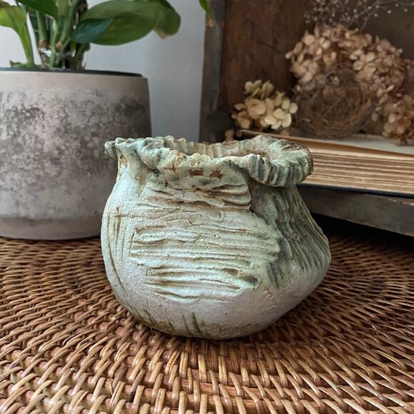 Studio Pottery Rustic Wabi Sabi Bowl Handmade Ceramic imperfect Signed Strassman - Picture 2 of 10